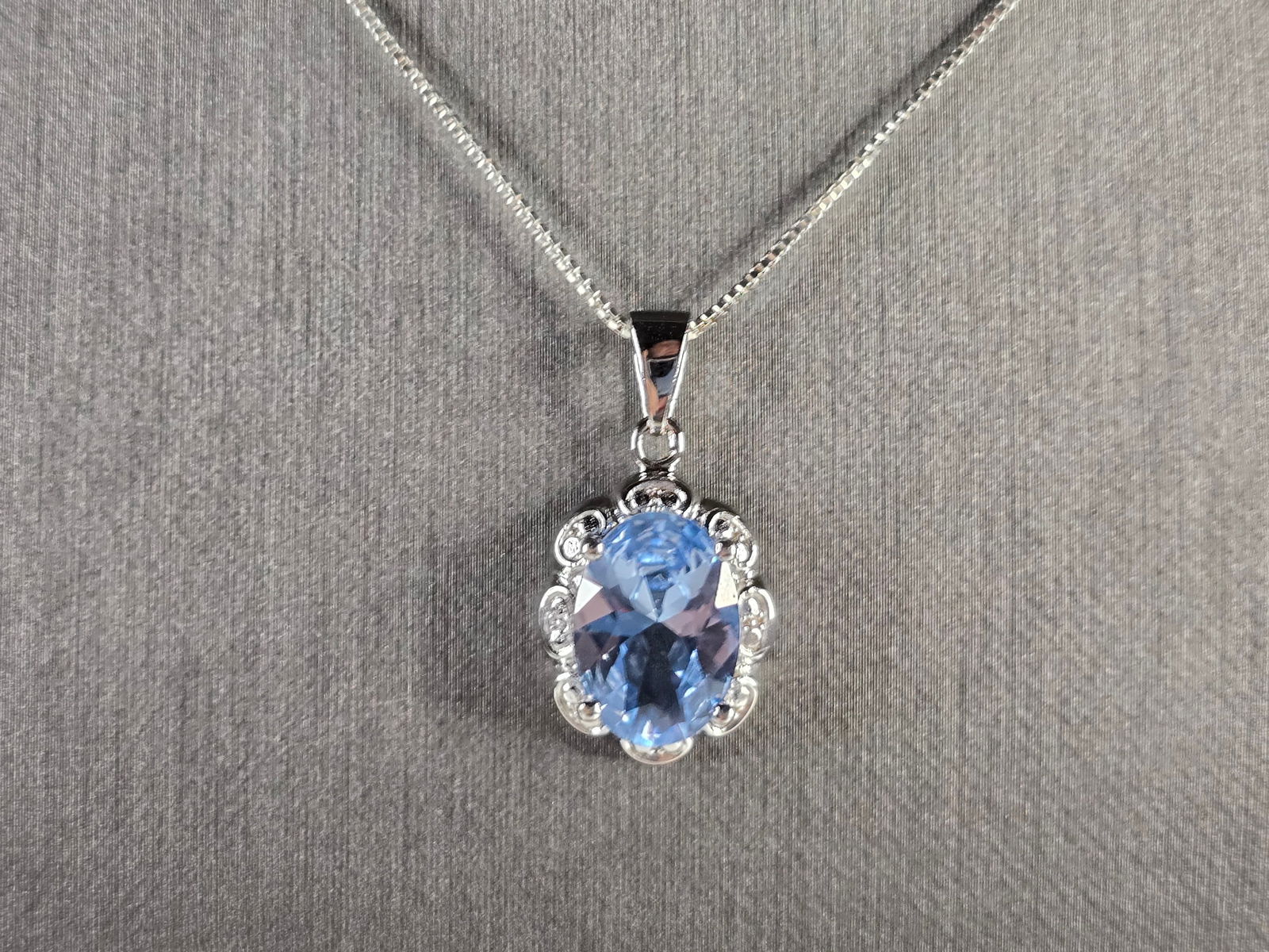 Womens Estate Sterling Silver Modernist Pendant & Necklace (1 of 4)