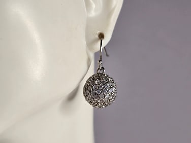 Womens Vintage Estate Sterling Silver Modernist Earrings