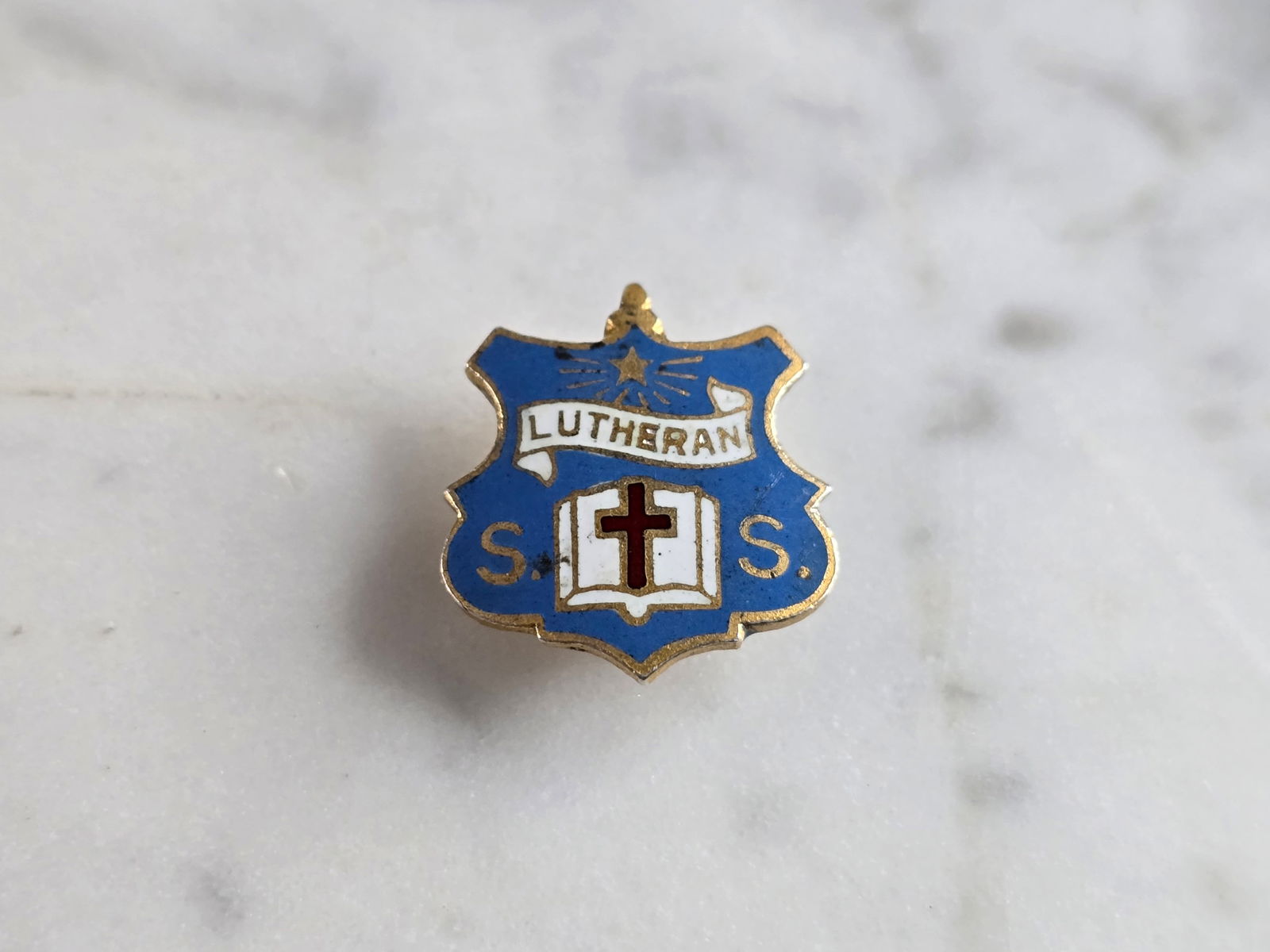 Vintage Estate Sterling Silver Lutheran Church Sunday School Pin (1 of 3)