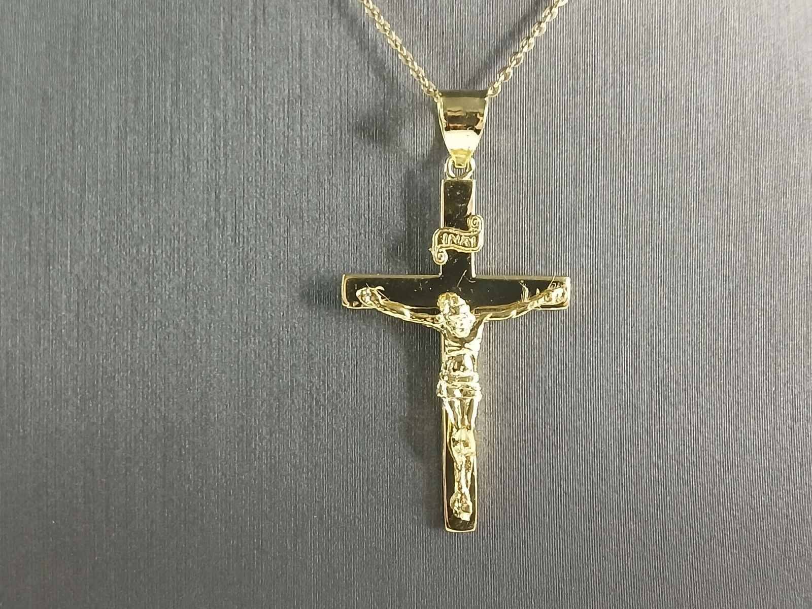 Womens Sterling Silver Gold Tone Religious Cross Necklace (1 of 4)