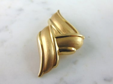 Womens Vintage Estate 14K Yellow Gold Modernist Brooch