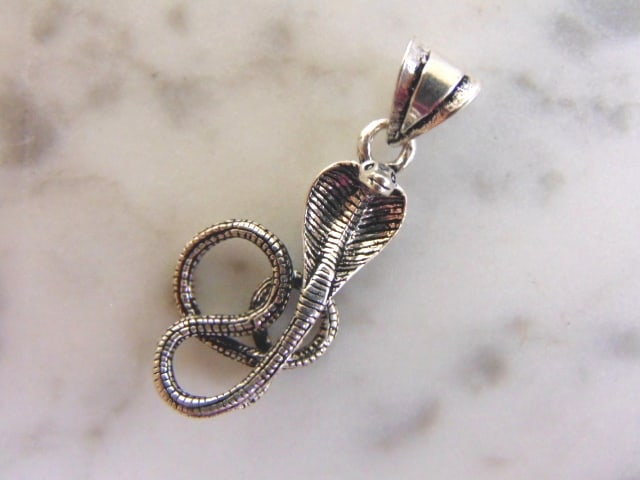 Vintage Estate Sterling Silver Snake Pendant (1 of 2)