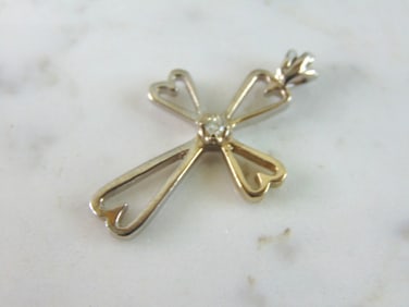 Vintage Estate 18k White Gold Religious Crucifix Cross