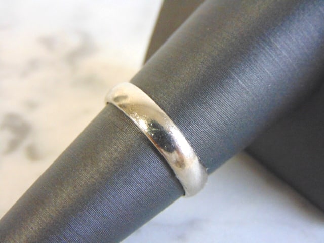 Mens Vintage Estate 14K White Gold Wedding Band Ring (1 of 4)