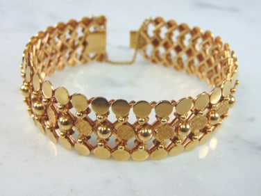 Womens Elegant Vintage Estate 14K Yellow Gold Bracelet
