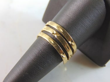 Womens Vintage Estate 14k Yellow Gold Modernist Ring