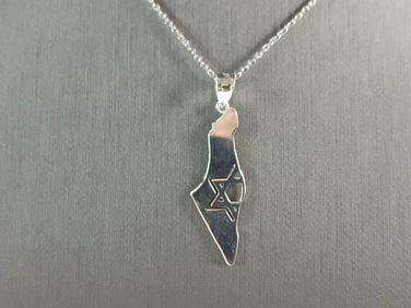 Sterling Silver Jewish Judaica Star of David Israel Pendant Necklace