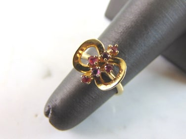Womens Vintage Estate 14K Yellow Gold Amethyst Ring