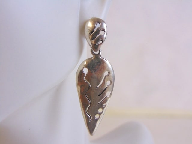 Womens Vintage Estate Sterling Silver Dangle Earrings (1 of 3)