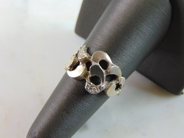Womens Vintage Estate Sterling Silver Modernist Ring (1 of 5)