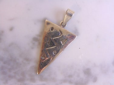 Womens Vintage Estate Sterling Silver Modernist Pendant