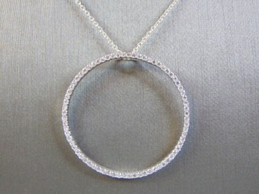 Womens Vintage Estate CZ Stones Pendant W/ Necklace