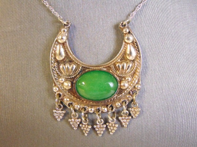 Womens Sterling Silver Aventurine Pendant W/ Necklace (1 of 3)