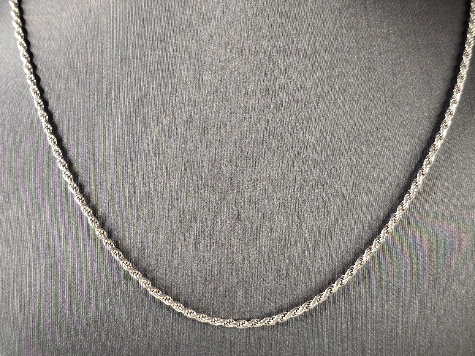 Womens Vintage Estate Sterling Silver Italian Rope Necklace (1 of 3)