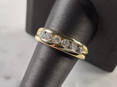 Mens Vintage Estate 10k Yellow Gold Diamond Ring