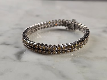 Womens Vintage Estate 14K Gold Yellow Diamond Bracelet