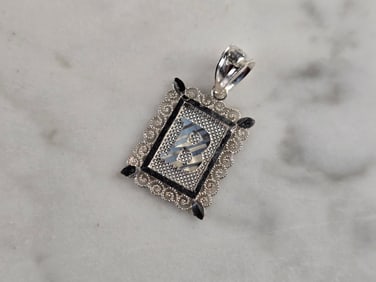 Womens Sterling Silver Initial Letter " B " Pendant