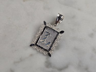 Womens Sterling Silver Initial Letter " L " Pendant