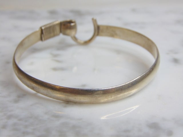 Womens Vintage Sterling Silver Modernist Bracelet (1 of 3)