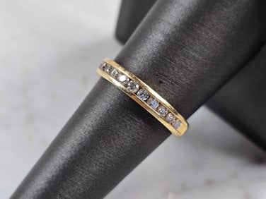 Womens Vintage Estate 14k Yellow Gold Diamond Ring