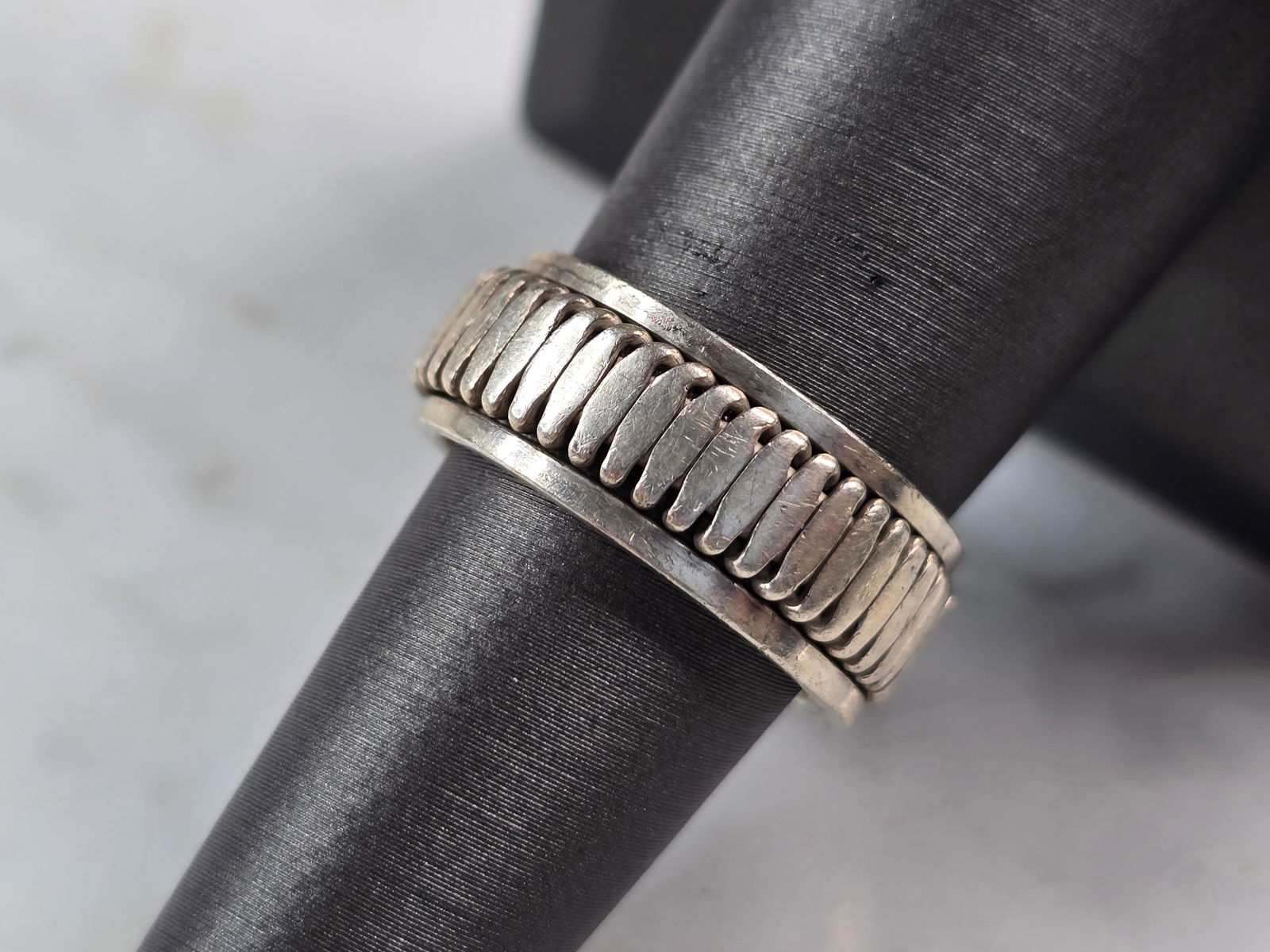 Womens Vintage Estate Sterling Silver Modernist Ring (1 of 4)