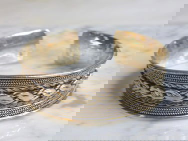 Womens Vintage Estate Sterling Silver Cuff Bracelet