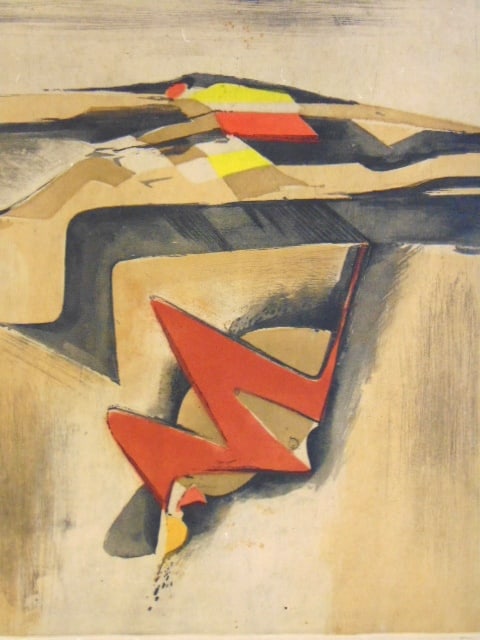 Vintage Modern Abstract Serigraph Etching Signed - 2