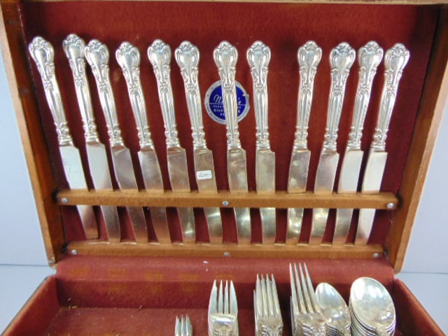 Gorham Sterling Silver Chantilly Monogram Flatware 78Pc - 2