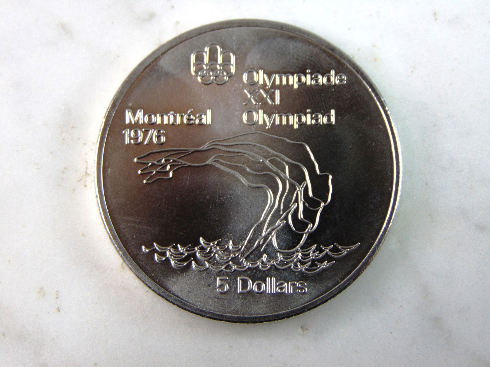1975 $5 Canadian '76 Montreal Summer Olympics Silver Coin (1 of 2)