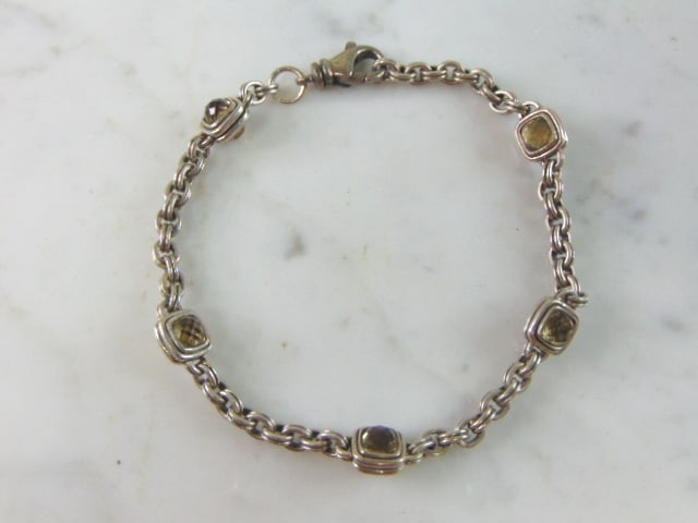 Womens Vintage Estate Sterling Silver CZ Bracelet (1 of 3)