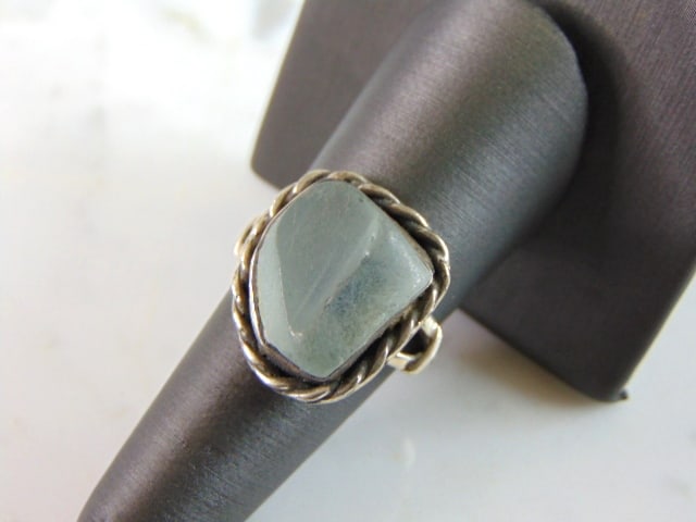 Womens Vintage Estate Sterling Silver Crystal Ring (1 of 5)
