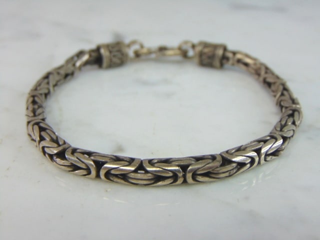 Womens Vintage Sterling Silver Modernist Bracelet (1 of 4)