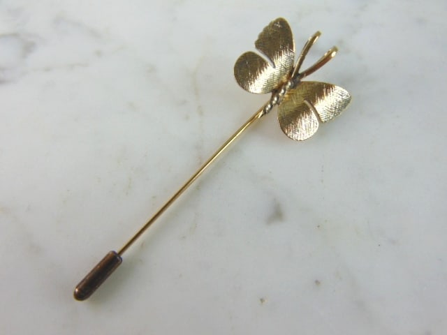 Womens Vintage Gold Tone Sterling Silver Butterfly Pin (1 of 2)