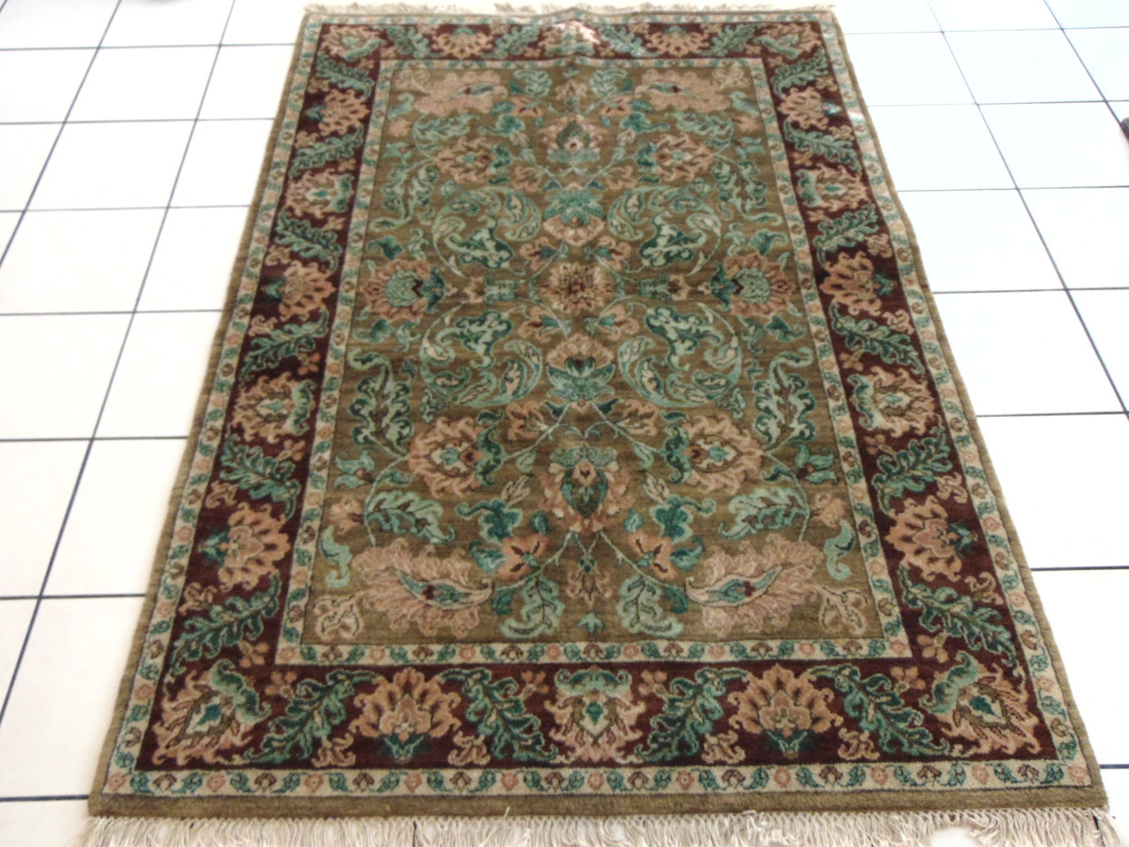 Vintage Estate Handmade Middle Eastern Kashan Rug - 2