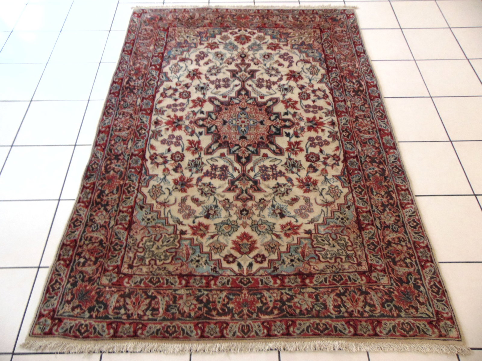 Vintage Estate Decorative Handmade Middle Eastern Kashan Rug - 2