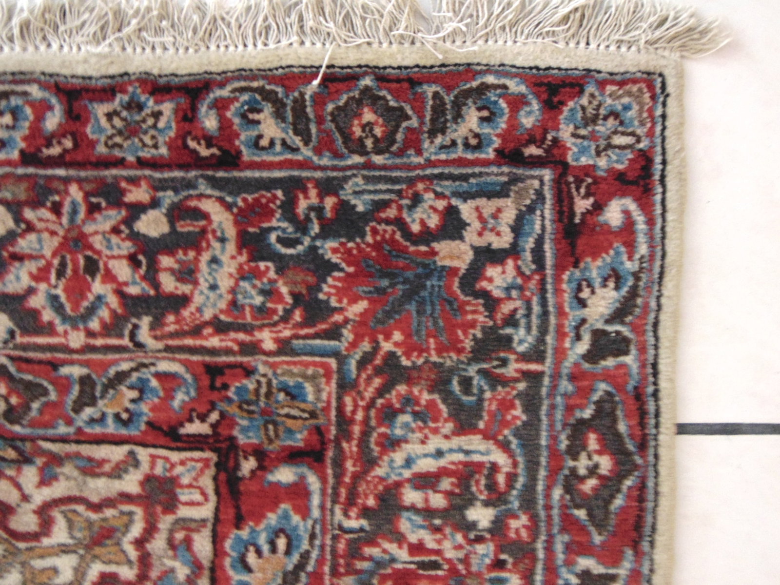 Vintage Estate Decorative Handmade Middle Eastern Kashan Rug - 4