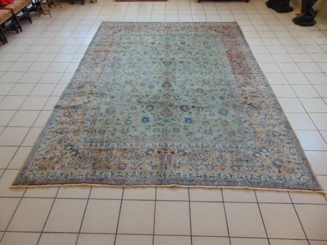 Vintage Estate Handmade Middle Eastern Kashan Rug - 2