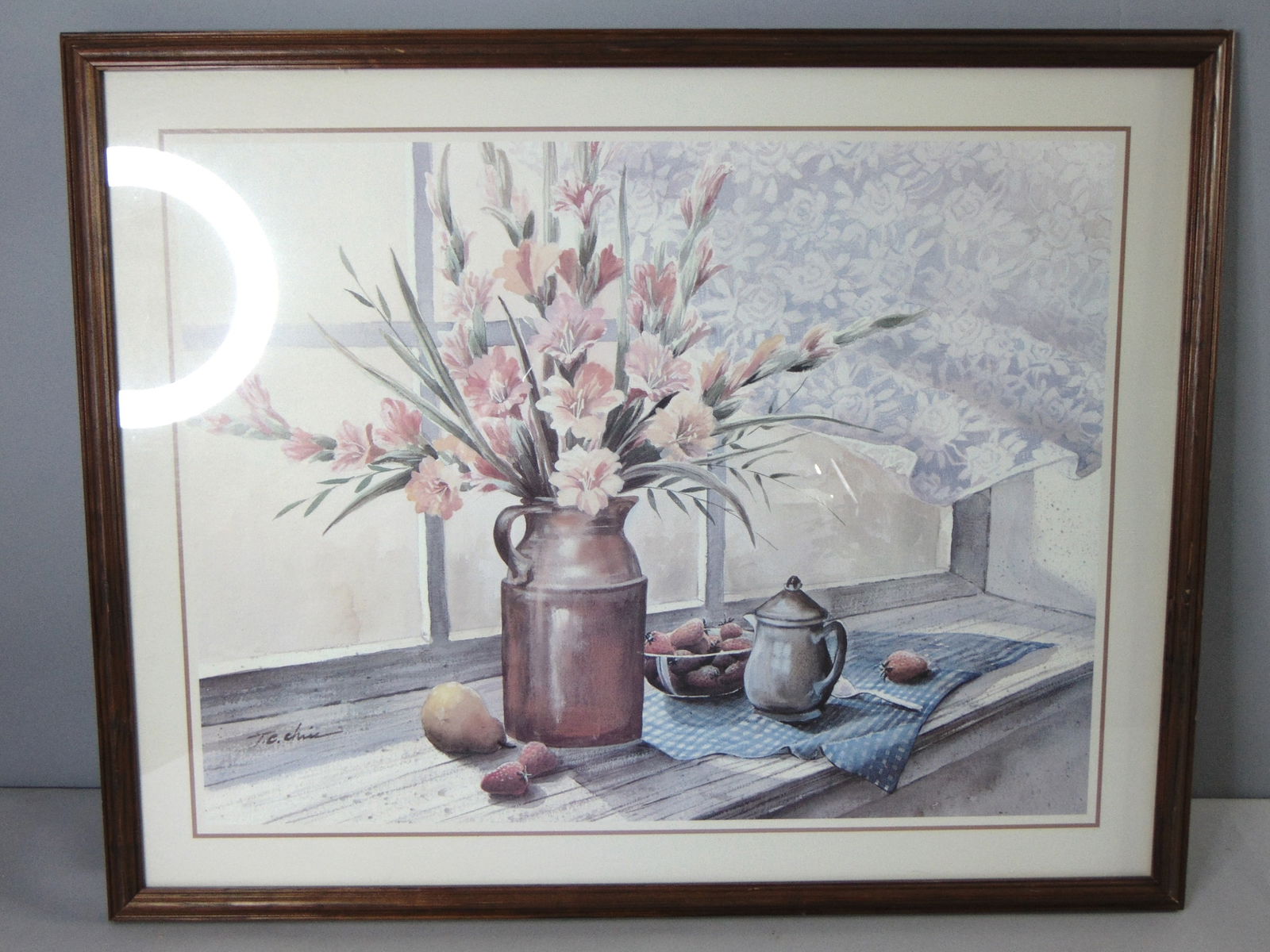 Vintage Artist Signed T.C. Chiu Floral Framed Art Print (1 of 7)