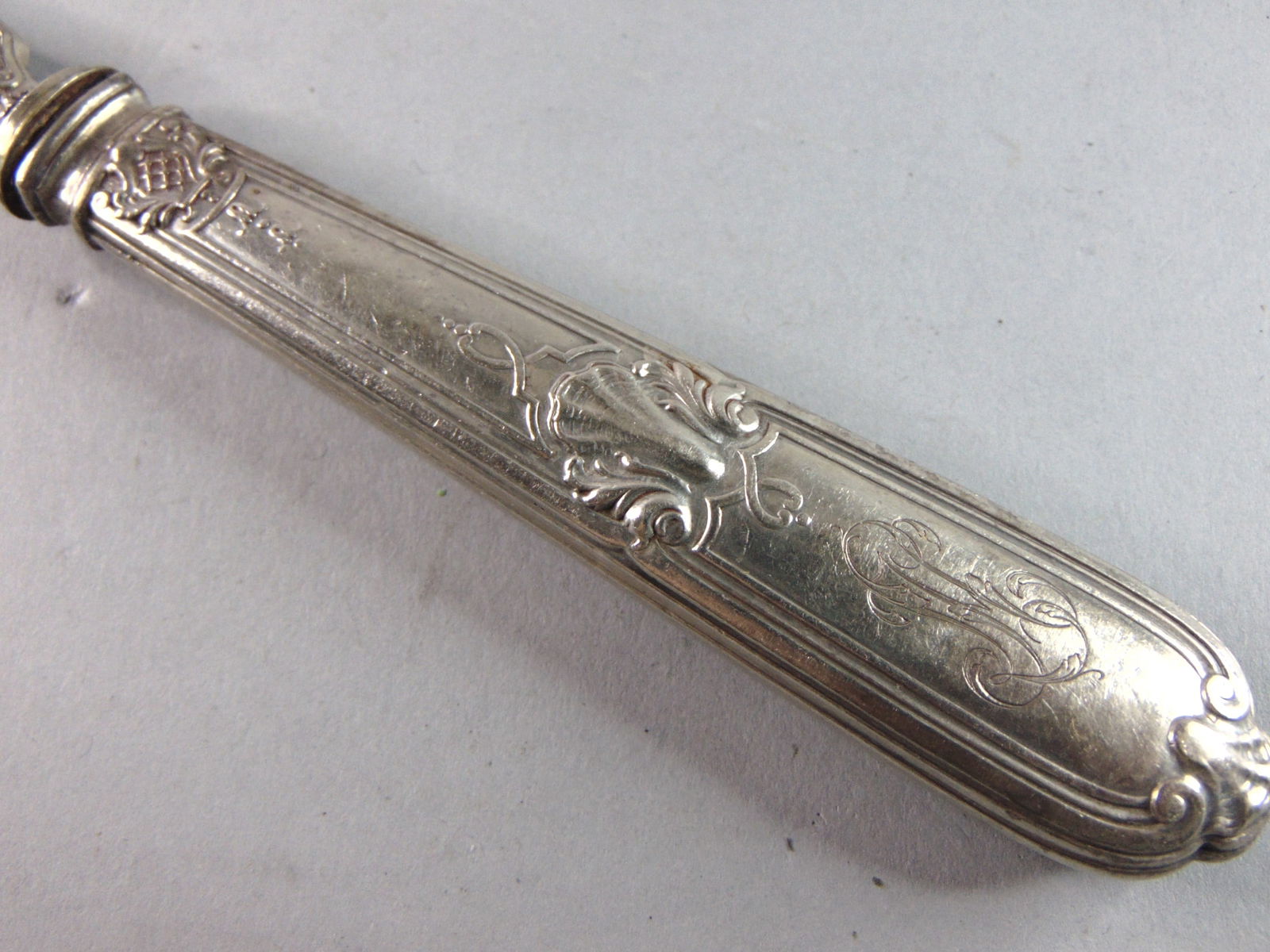 Antique Large Serving Spoon & Fork Set - 10