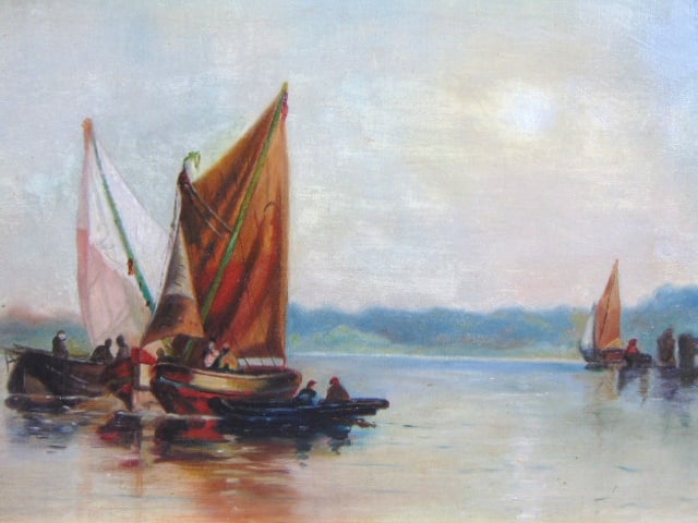 ANTIQUE SEASCAPE PAINTING BY LISTED ARTIST M. BOPP - 2