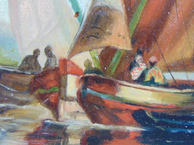 ANTIQUE SEASCAPE PAINTING BY LISTED ARTIST M. BOPP - 5