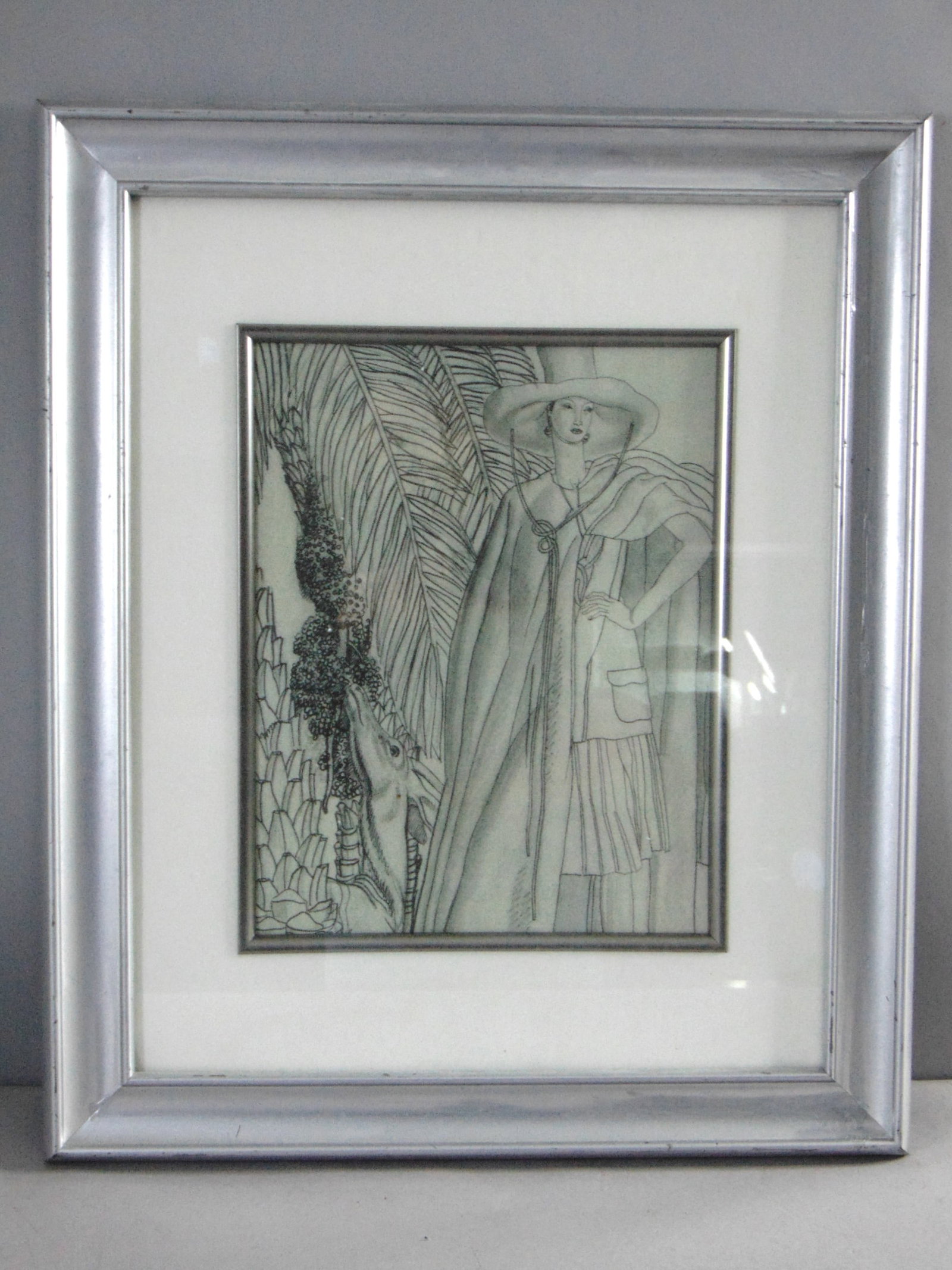 Vintage Estate Framed Art Deco Print (1 of 9)