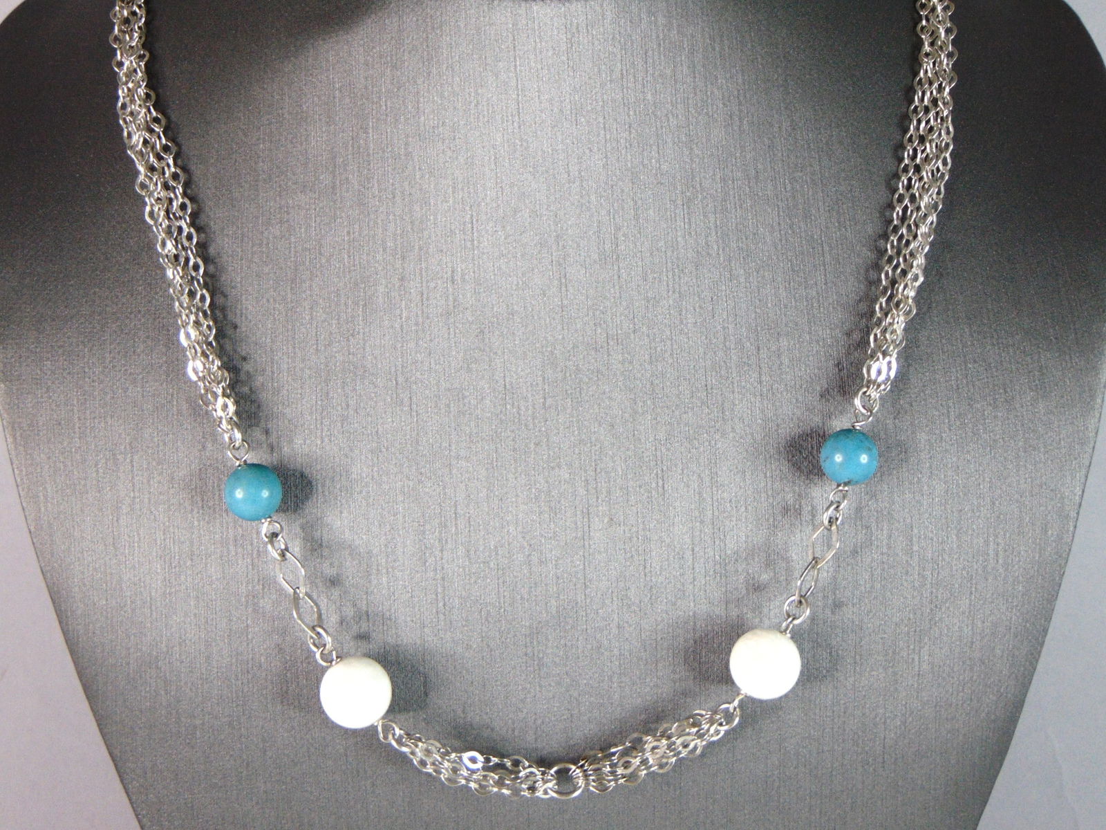 Womens Vintage Estate Sterling Silver Modernist Necklace (1 of 3)