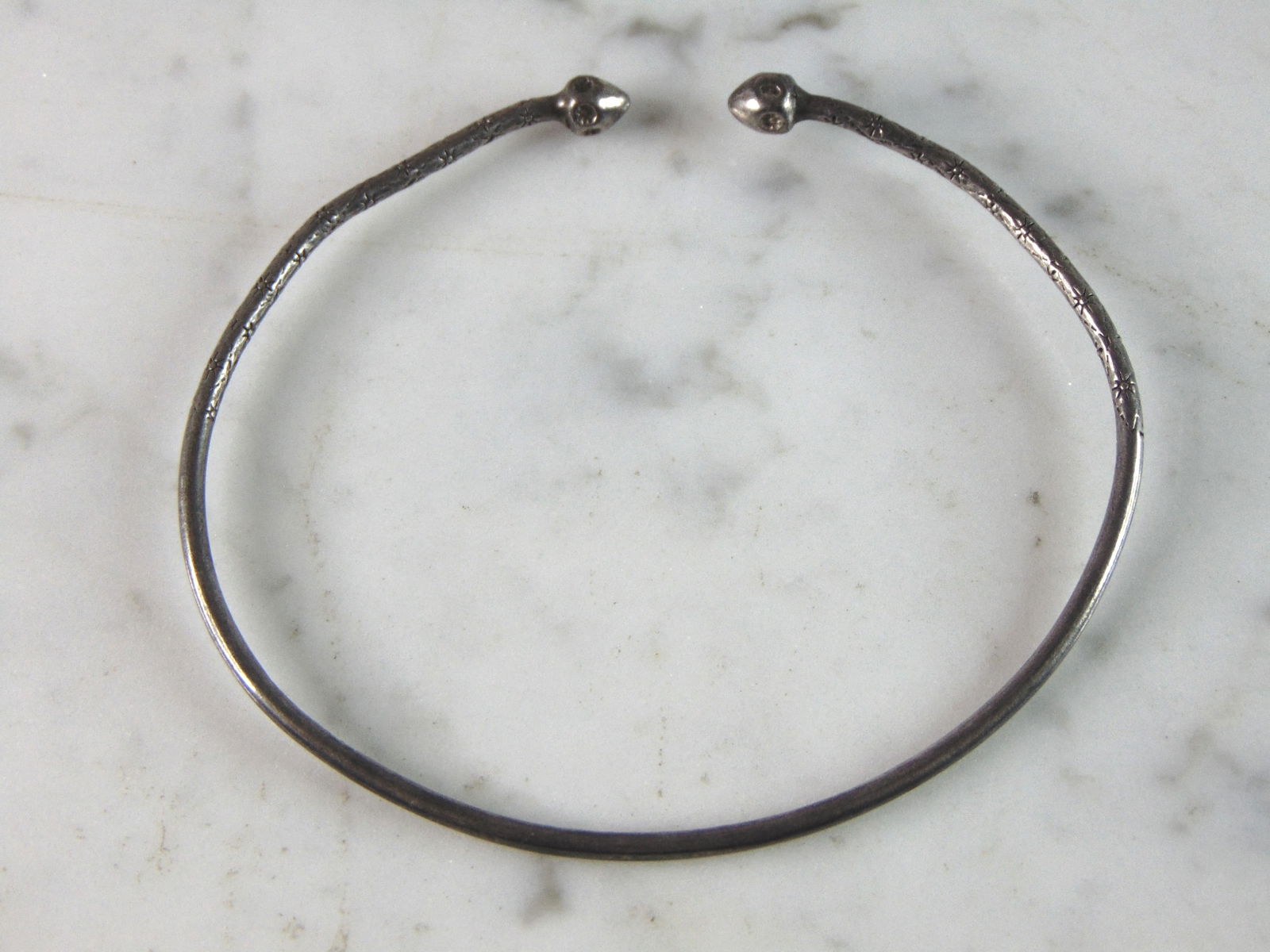 Womens Vintage Estate Sterling Silver Modernist Cuff Bracelet (1 of 4)