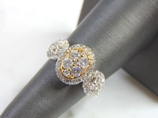 Women's 14K Yellow & White Gold Diamond Ring (1 of 4)