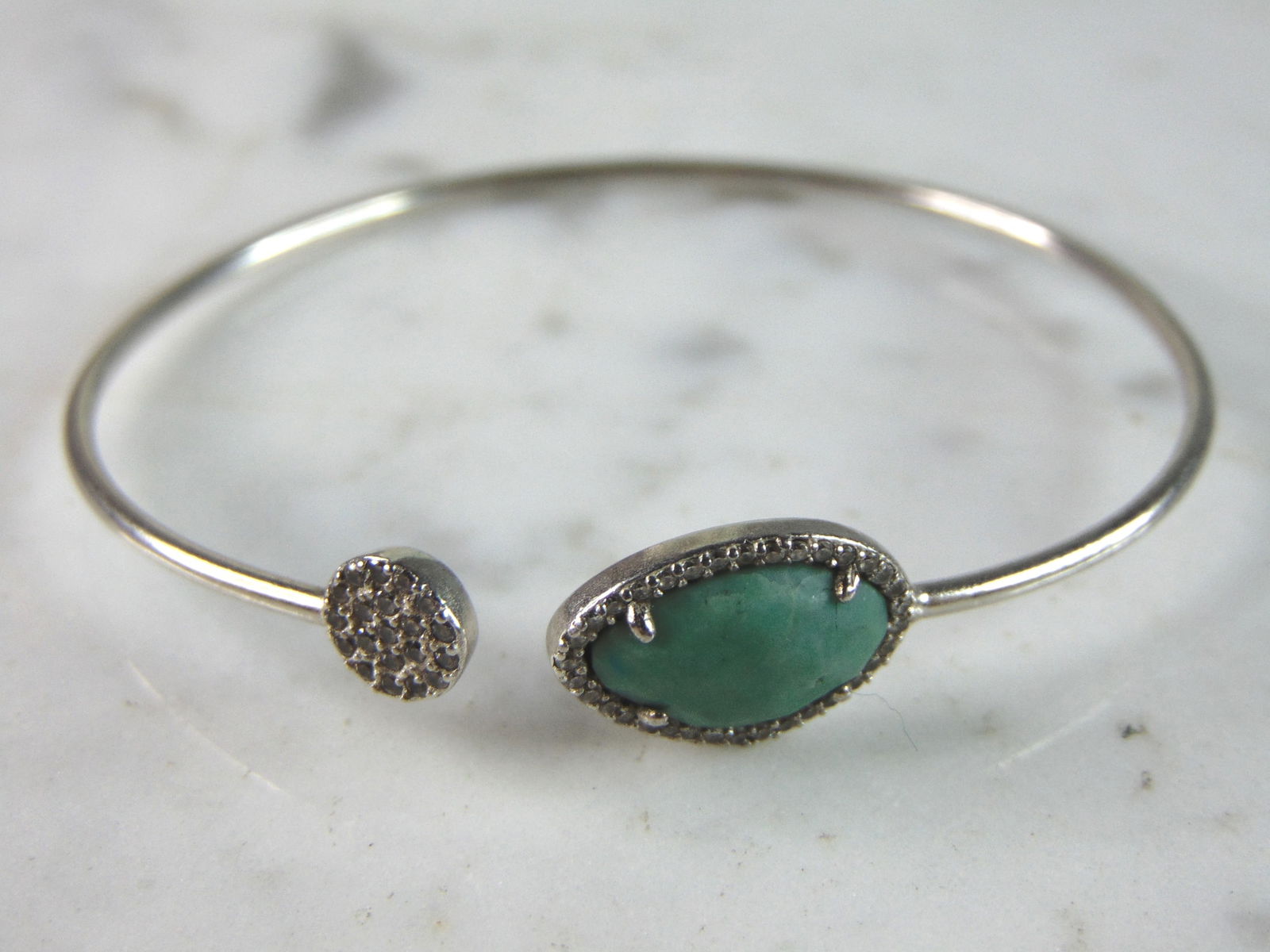 Womens Vintage Estate Sterling Silver Modernist Cuff Bracelet (1 of 3)