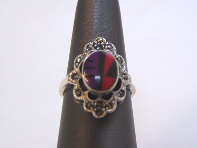 Womens Vintage Estate Sterling Silver Southwestern Style Ring (1 of 4)