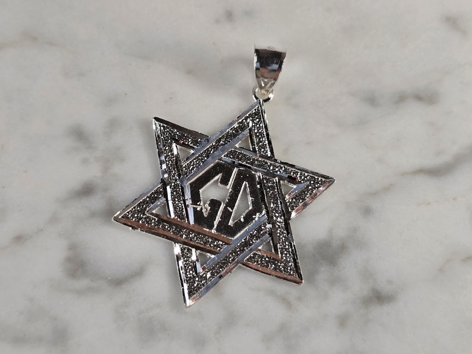 Sterling Silver Jewish Judaica Star of David Religious Pendant (1 of 3)
