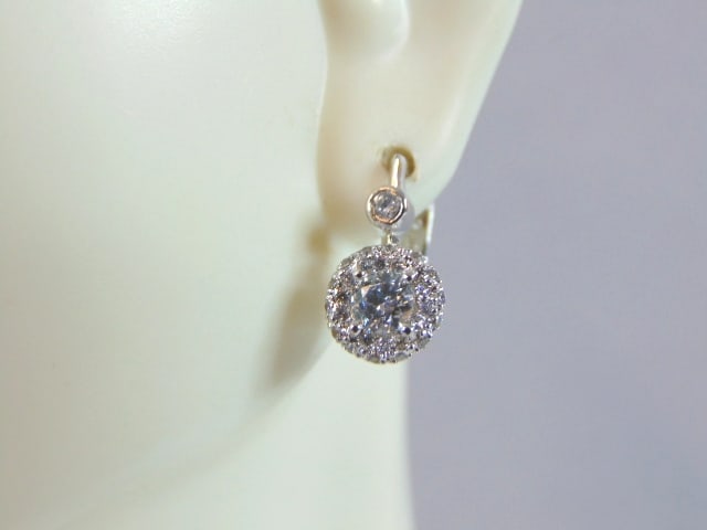 Womens Vintage Estate Sterling Silver CZ Earrings (1 of 3)