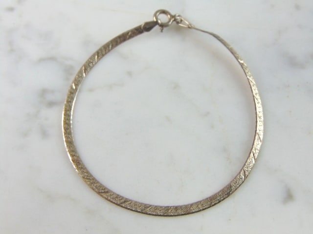 Womens Vintage Sterling Silver Herringbone Bracelet (1 of 4)